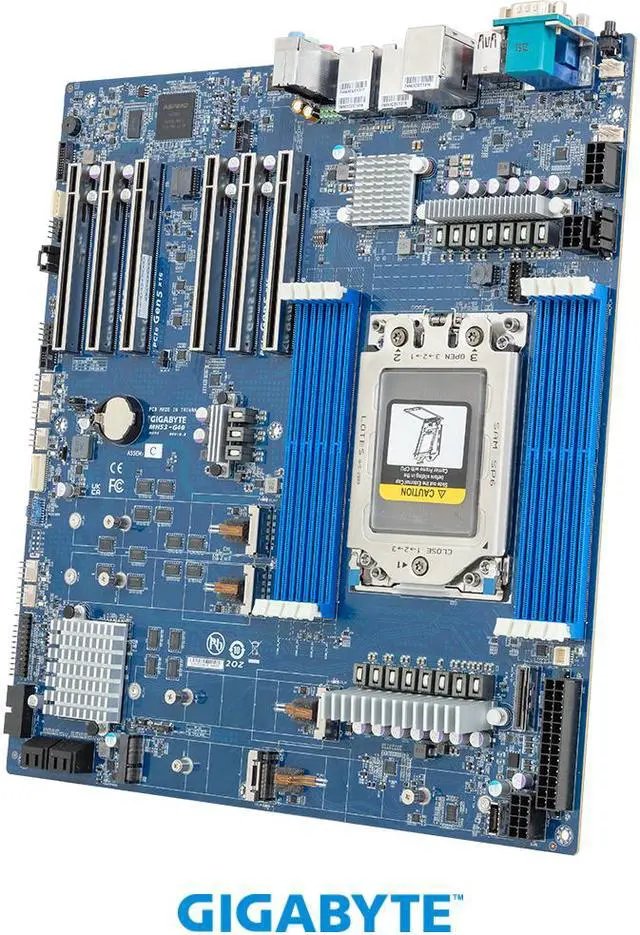 GIGABYTE WRX90 for AMD Threadripper Pro™ processors; 8x DDR5 ECC RDIMM; 6x PCIe Gen 5 x16; 4x M.2; 2 x 10Gb/s LAN;