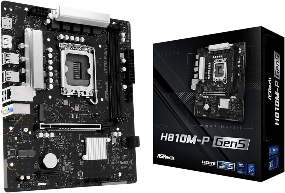 ASROCK H810M-P Gen 5 LGA 1851 Intel Motherboard