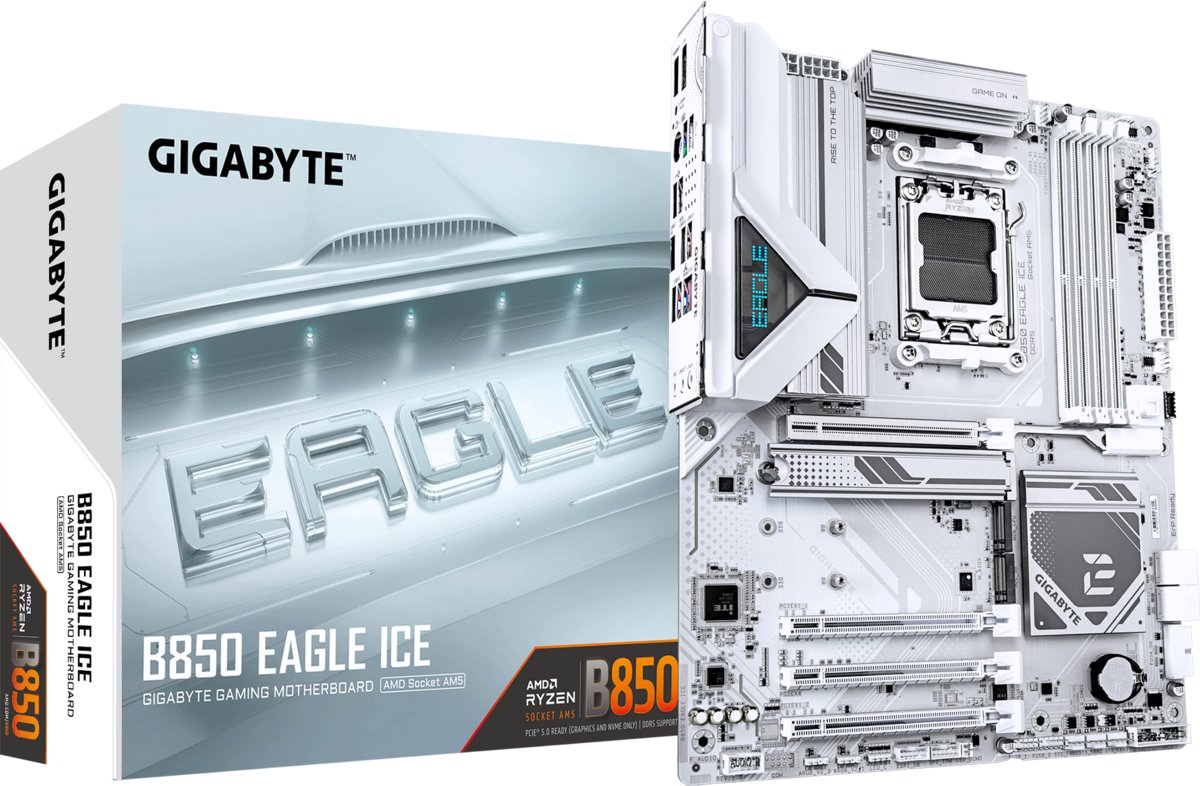 Gigabyte B850 Eagle ICE - 4x DDR5, 3x M.2, AM5, ATX