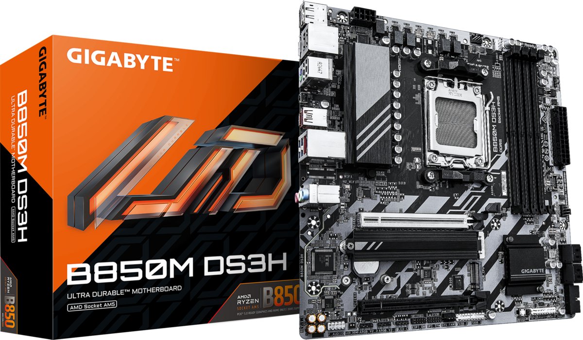 Gigabyte B850M DS3H - 4x DDR5, 2x M.2, AM5, mATX