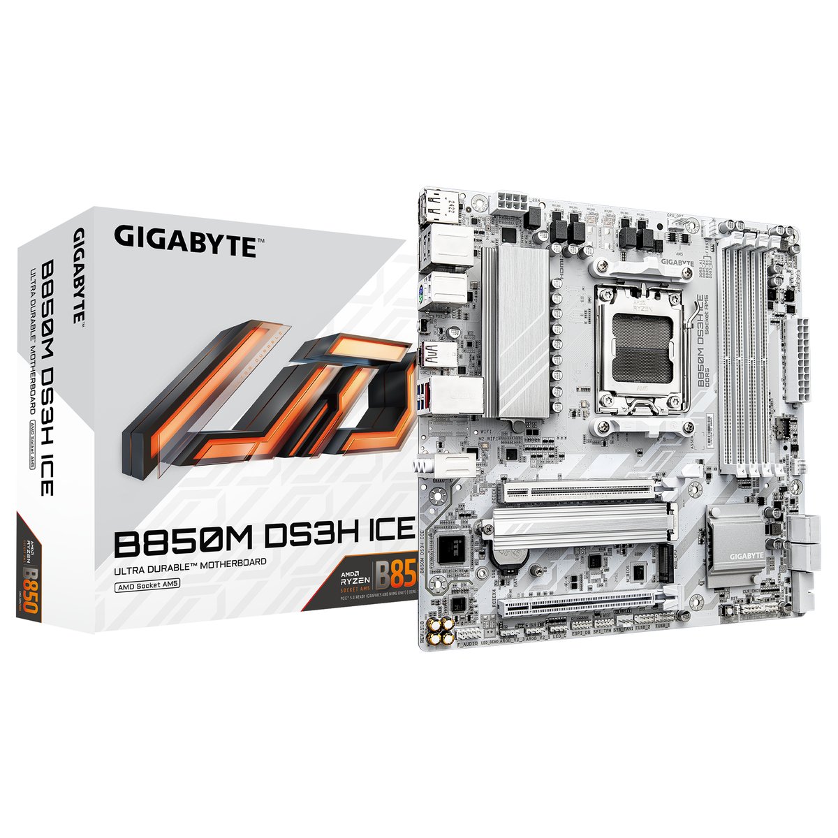 Gigabyte B850M DS3H ICE - 4x DDR5, 2x M.2, AM5, mATX