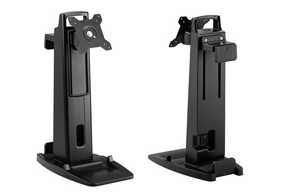 Aavara HS740L - 130mm height adjustable stand for 1x lcd + keyboard holder + pc holder ( 175~340mm x 60~100mm slim pc ) - heavy-duty load upto 12kgs- 360 swivelable + 30 tilt angle adjustable , 360 rotation pivot for landscape or portrait , height adjustable , with ExperTorque technology , smart cable management , aluminum alloy/Steel , VESA mounting : 100x100 / 75x75mm , support up to 1 x 24"/12Kg