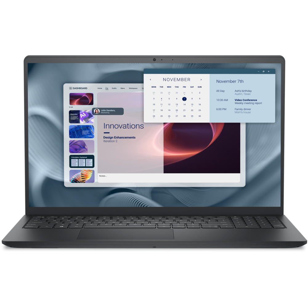 Dell Pro 15 Essential PV15250, Carbon Black, 15.6 inch FHD (1920 x 1080) 120Hz 250 nits WVA Anti- Glare LED Backlit Narrow Border Display, 13th Generation Intel® Core™ i7-1355U (10 cores, up to 5.00 GHz), 8GB, 1x8GB, DDR5, 4400MT/s, 512GB M.2 PCIe NV