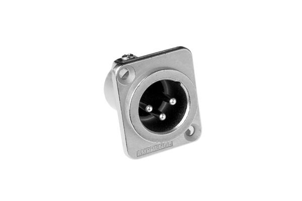 Amphenol Male XLR 3 Chassis, Machined contacts, Nickle (Pro)