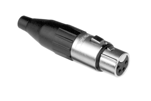 Amphenol Female XLR 4 Inline, Machined contacts, Nickel finish