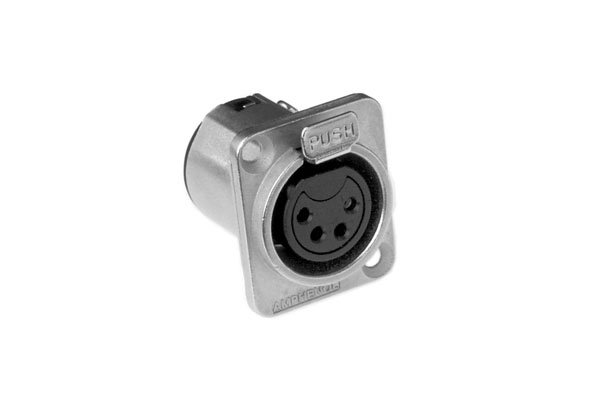 Amphenol Female XLR 4 Chassis, Machined contacts, Nickel