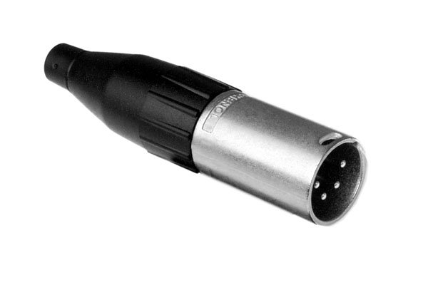 Amphenol Male XLR 4 Inline, Machined contacts, Nickel finish