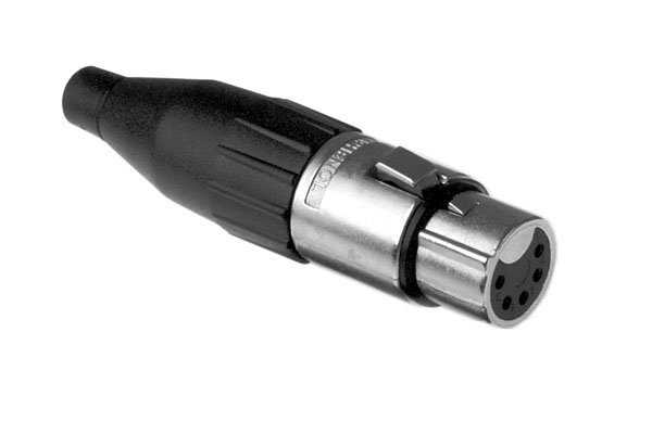 Amphenol Female XLR 5 Inline, Machined contacts, Nickel finish