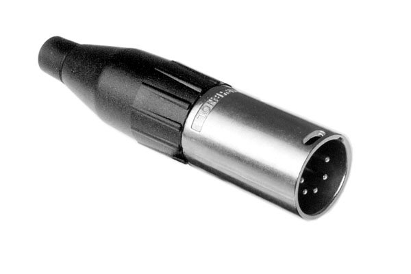 Amphenol Male XLR 5 Inline, Machined contacts, Nickel finish