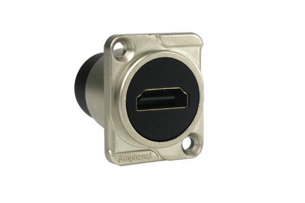 Amphenol HDMI-HDMI Feedthrough D Type panel mount (Nickel)