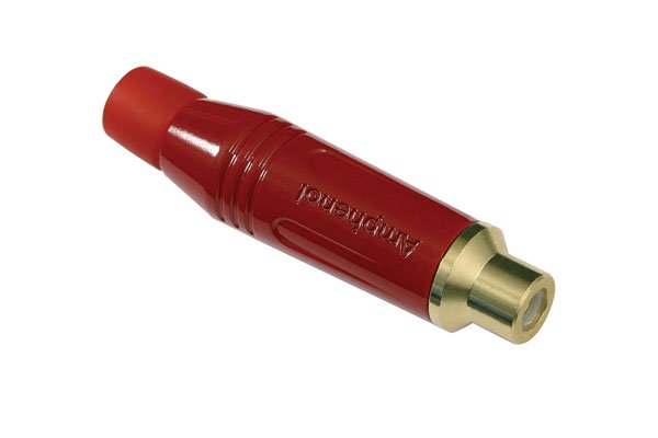 Amphenol RCA female, inline, gold plated contacts, red