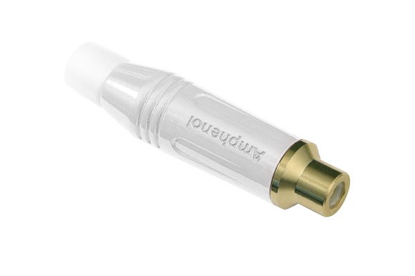 Amphenol RCA female, inline, gold plated contacts, white