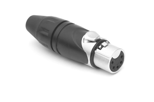 Amphenol Female XLR 5 Inline, Machined contacts, Nickel finish