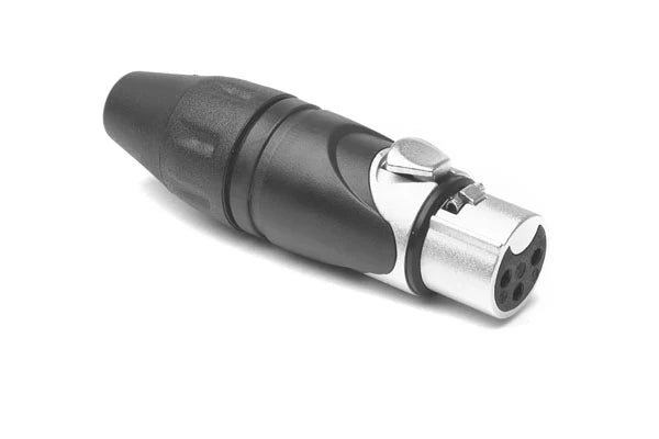 Amphenol Female XLR 3 Inline, Chuck style cable clamp, Nickel (NEW second generation)