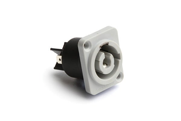 Amphenol 3 pole Grey Chassis connector D type keyed for power-out