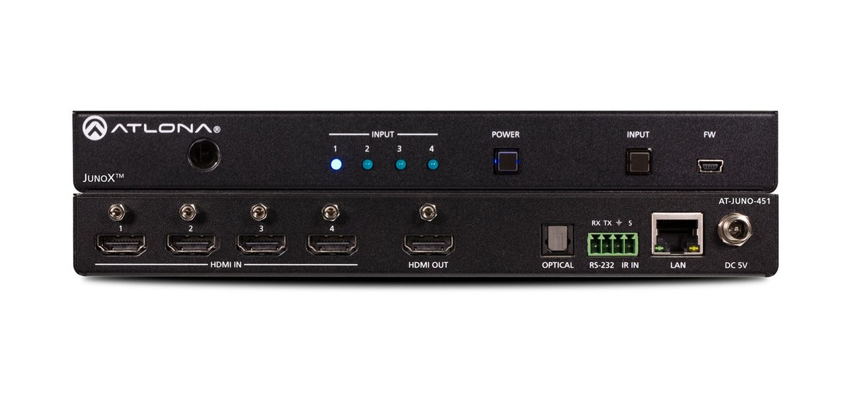 Atlona 4K HDR Four-Input HDMI Switcher with Auto-Switching