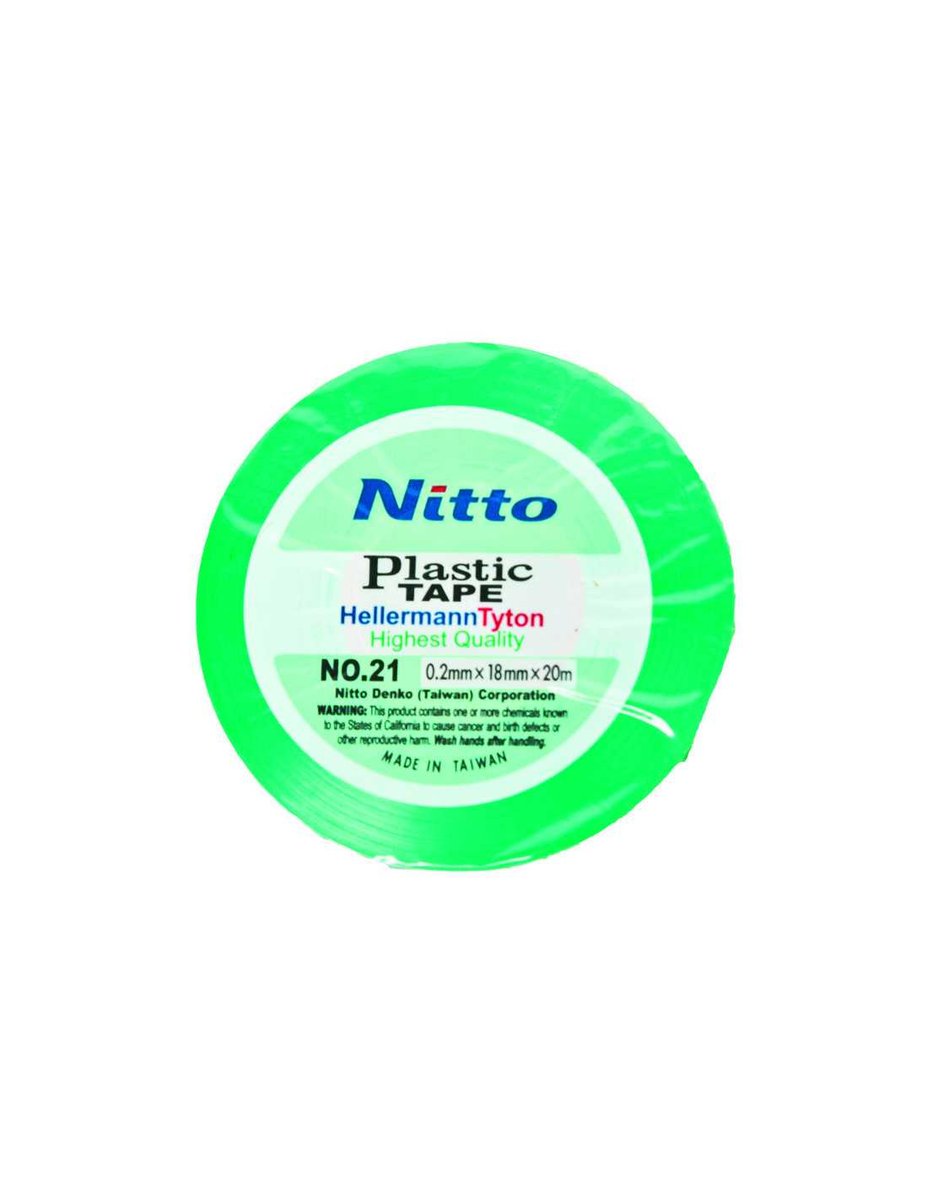 Nitto Electrical Insulation Tape (Type21) 0.2x18mmx20m, green