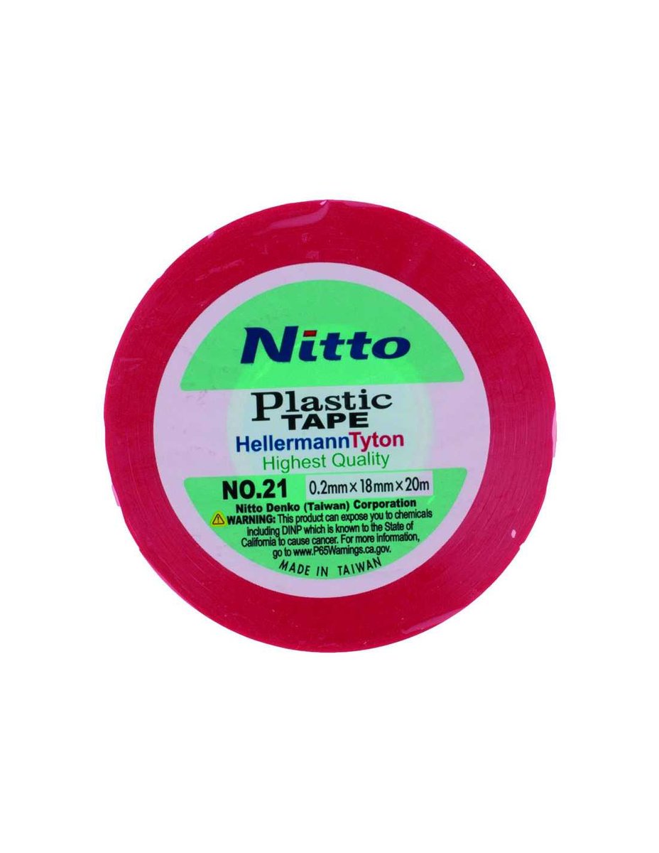 Nitto Electrical Insulation Tape (Type21) 0.2x18mmx20m, red