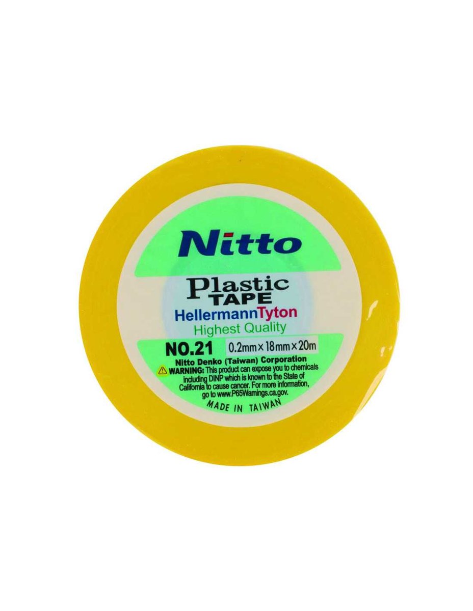 Nitto Electrical Insulation Tape (Type21) 0.2x18mmx20m, yellow