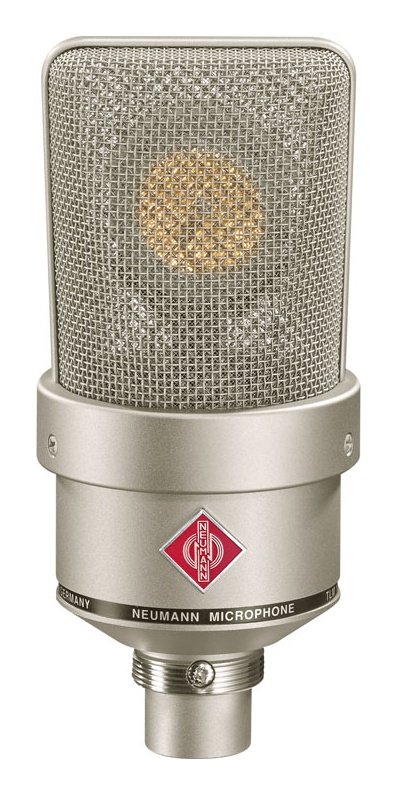 Neumann TLM 103 Large Diaphragm Microphone, Cardioid, Nickel, SG 2 Stand Mount Swivel, Wooden Box