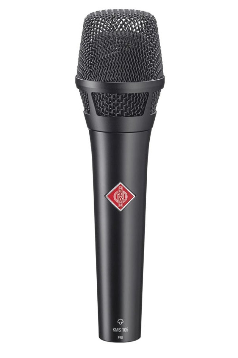 Neumann KMS 105 BK Vocalist Microphone, Super Cardioid, Black, Condenser Mic Capsule