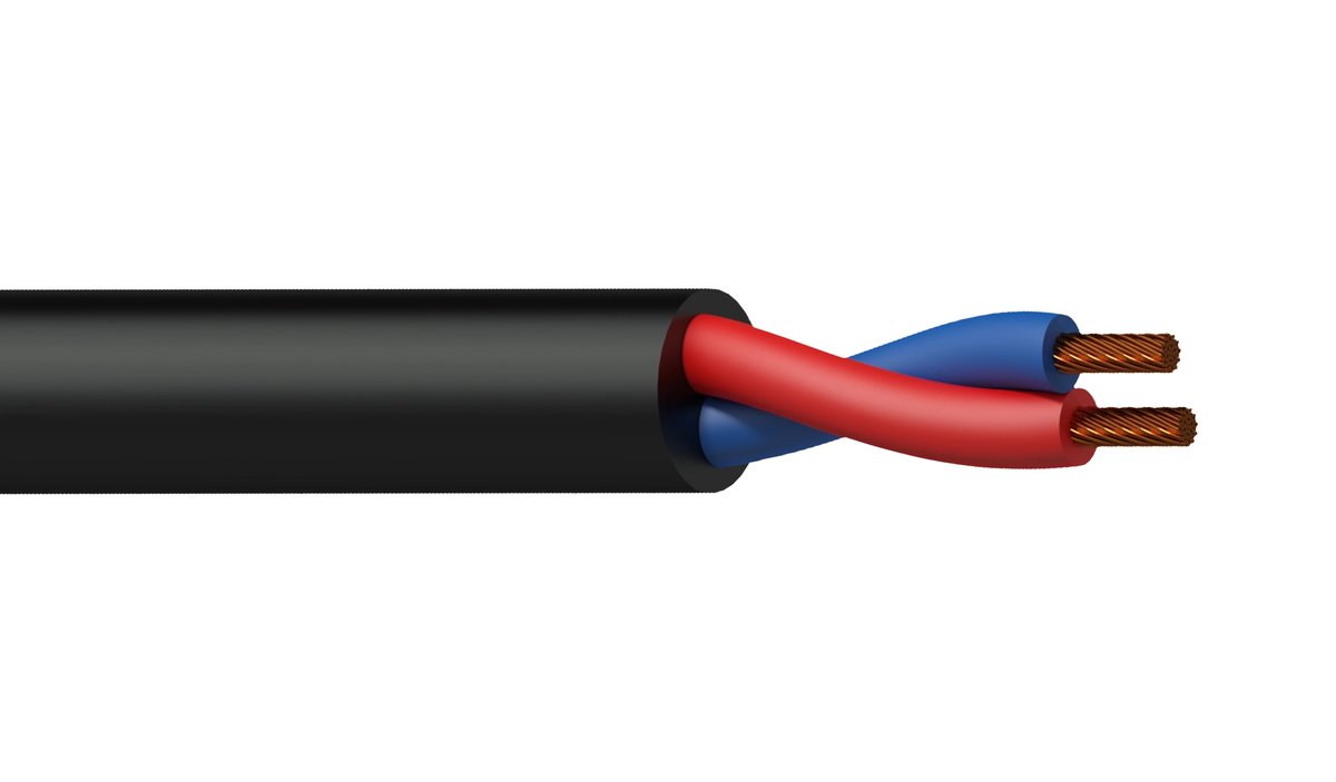 Procab Loudspeaker cable - 2 x 2.5 sq. mm - 13 AWG - CCA 100 meter - black
