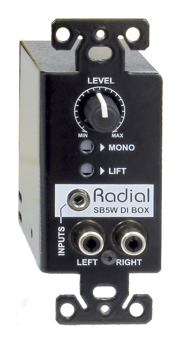 Radial Engineering Radial StageBug SB-5W WallDI Wall-mount stereo DI, passive, fits in single gang receptacle