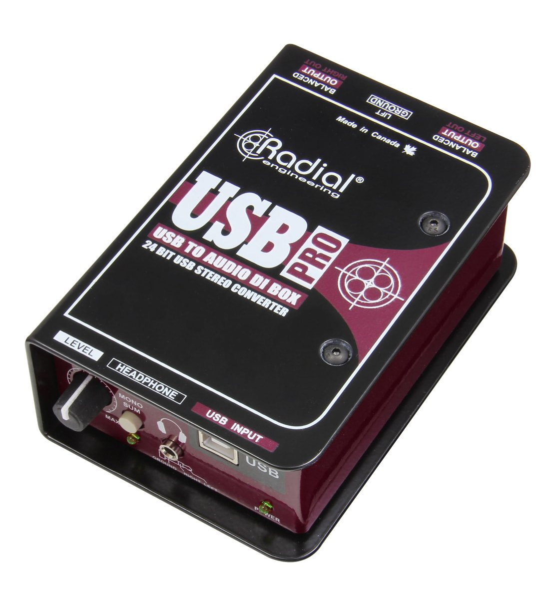 Radial Engineering Radial USB-Pro Digital USB DI for laptops, 24/96 with heapdhone amp & isolated outs