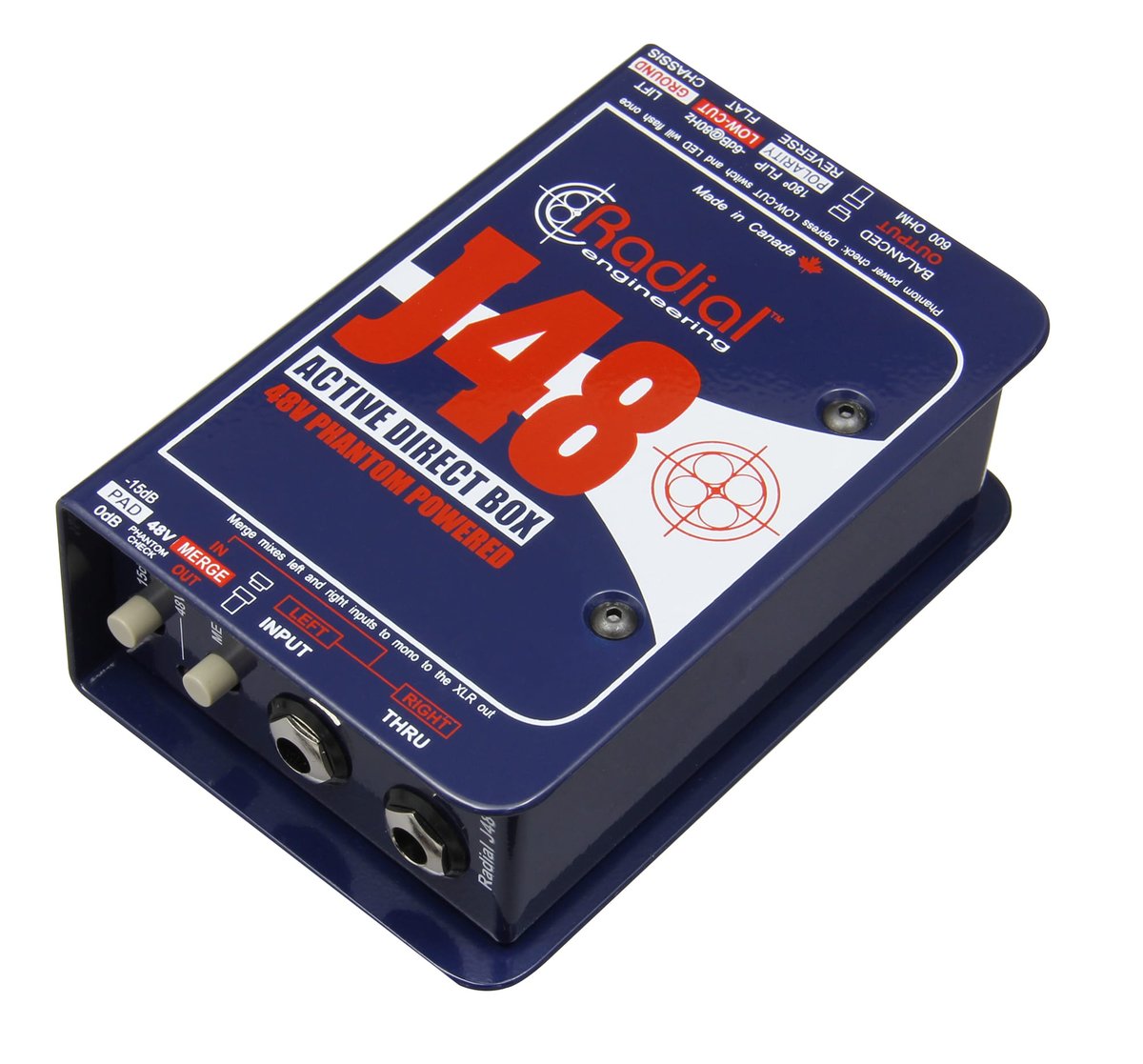 Radial Engineering Radial J48 Active DI for acoustic guitar & bass, extra headroom & high-pass filter