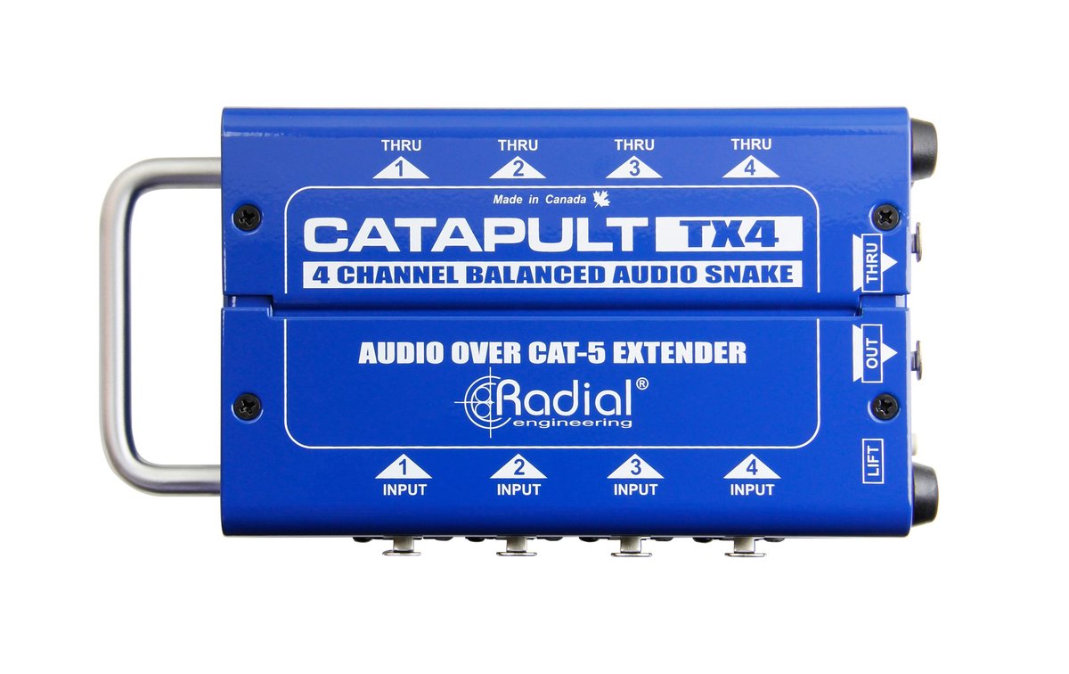 Radial Engineering Radial Catapult TX4 4ch transmitter, with balanced i/o, uses shielded cat-5