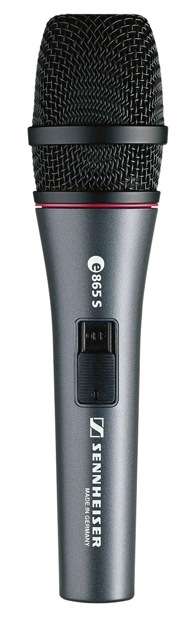 Sennheiser E 865-S Super Cardioid Condenser Microphone, XLR-3M, With On/Off Switch, Mic Clip, Pouch
