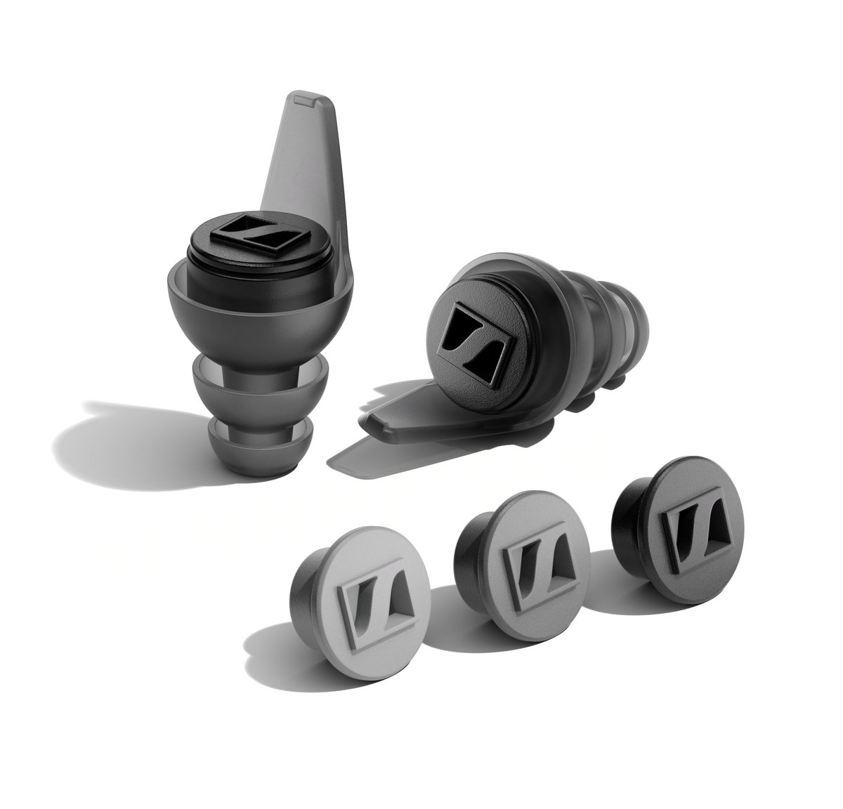 Sennheiser SoundProtex Plus Hearing Protection Earplugs, 3x Tip Sizes (Low, Mid, High & Full Black Filters)