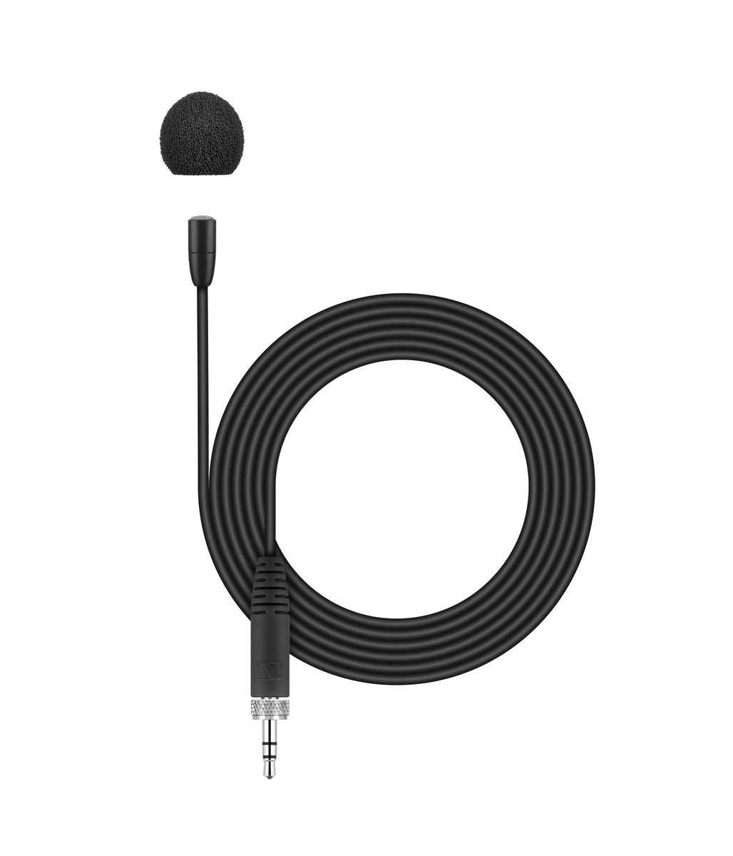 Sennheiser MKE Essential Omni-Black, Lavalier Microphone, Omni-directional, Black, 1.6m Cable, 3.5mm