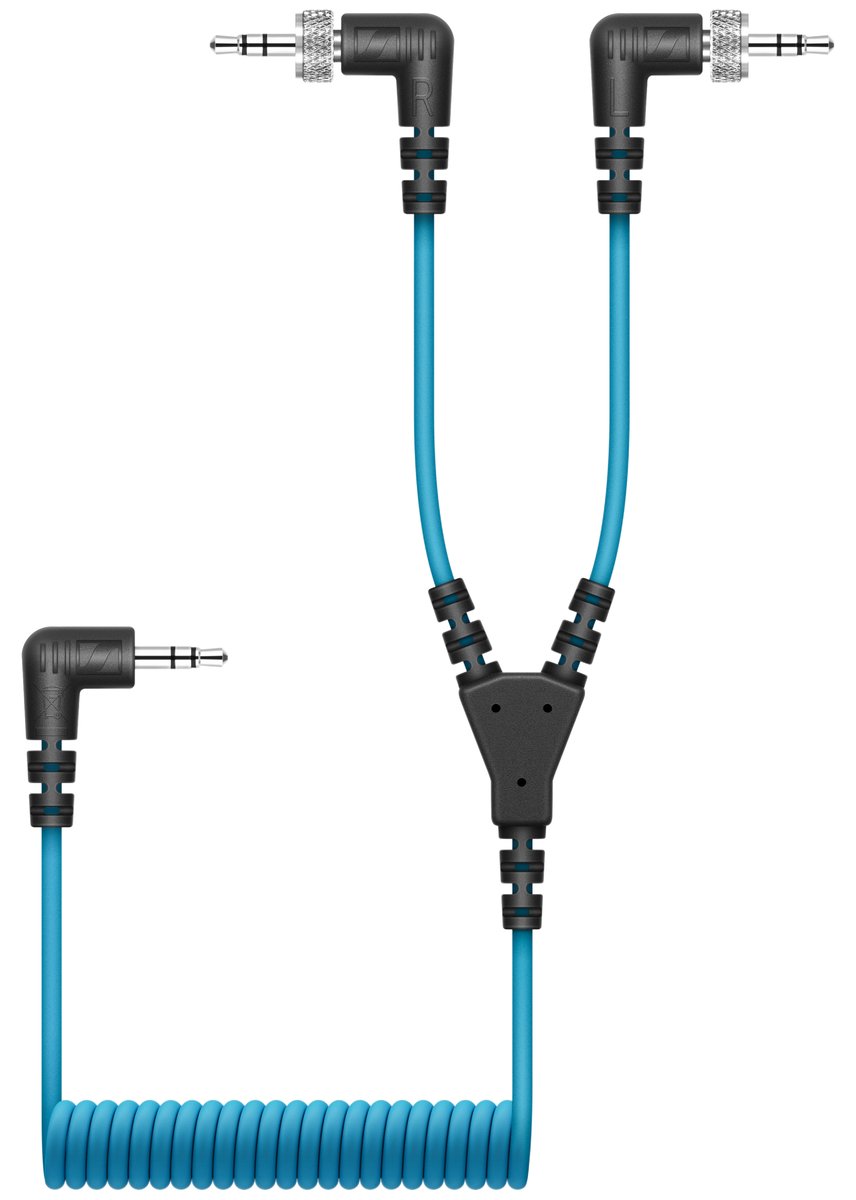 Sennheiser CL35-Y Coiled Audio Cable, 2 x 3.5mm Jack Plug Y-split for EW-DP