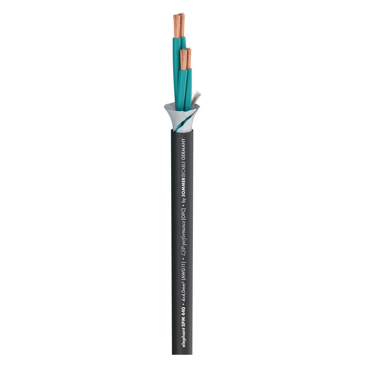 Sommer Cable Speaker Cable Elephant Robust SPM440; 4 x 4,00 sq. mm; PVC 11,00 mm; black