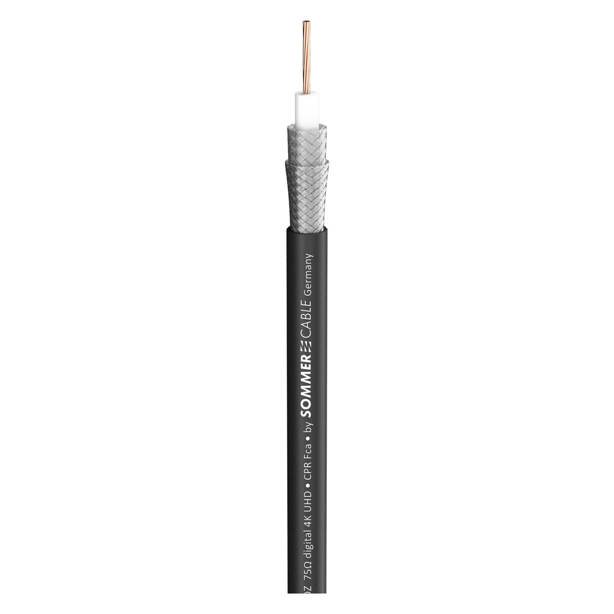 Sommer Cable SC-Vector Plus 0.8L/3.7DZ, PUR 6.10mm UHD video cable, black (Add connector Neutrik NBNC75BJP9X)