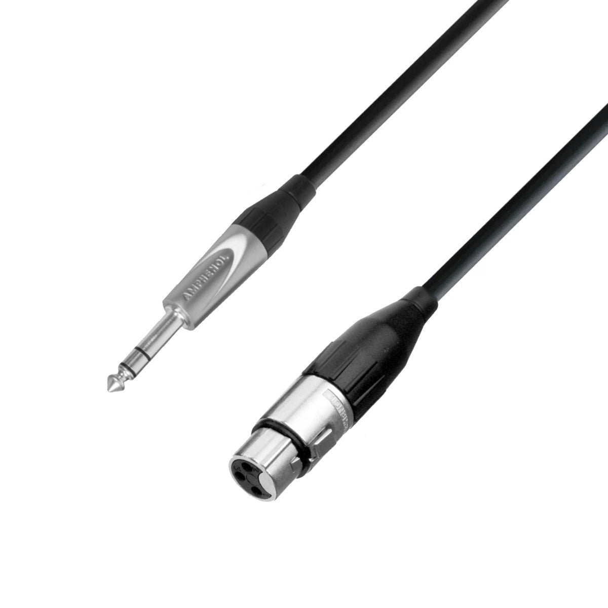 Stage Plus Premade Cable - Patch Cable - Amphenol AC3F>Amphenol TS3P, Sommer Stage, Black 5m