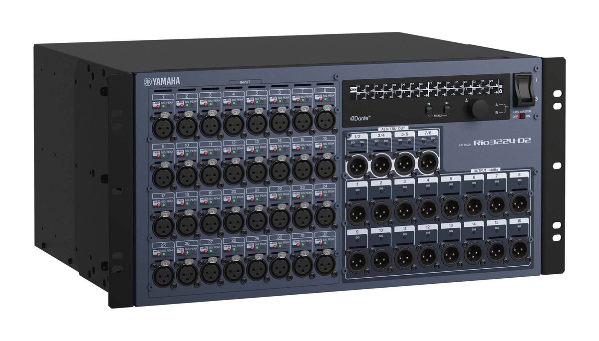 Yamaha Rio3224-D2 Dante compliant 32in/16 out Stagebox (5U)