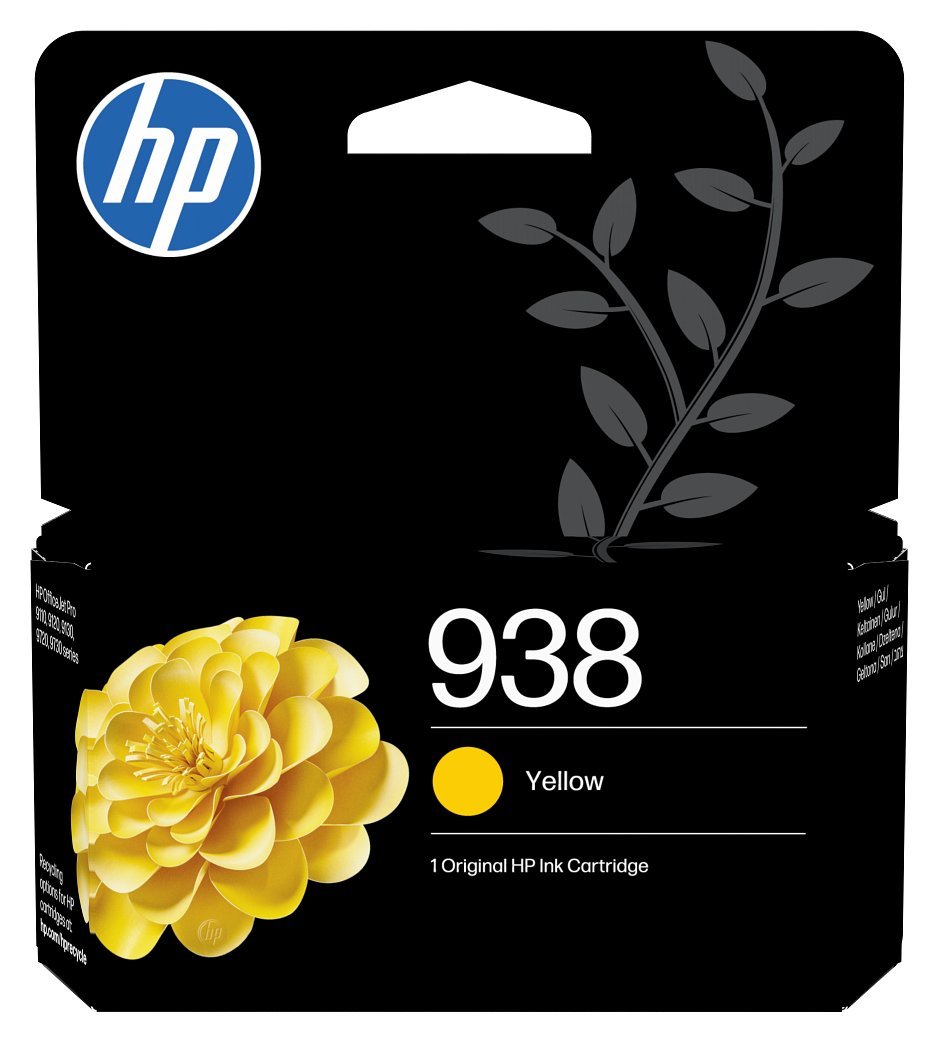 HP Blister 938 Original Yellow Ink Cartridge For HP Blister Officejet Pro 9110b: 9120 All:in:one: 9120b All:in:one: 9130 All:in:one: 9130b All:in:one: 9110b: 9700: 9700e Printer Series