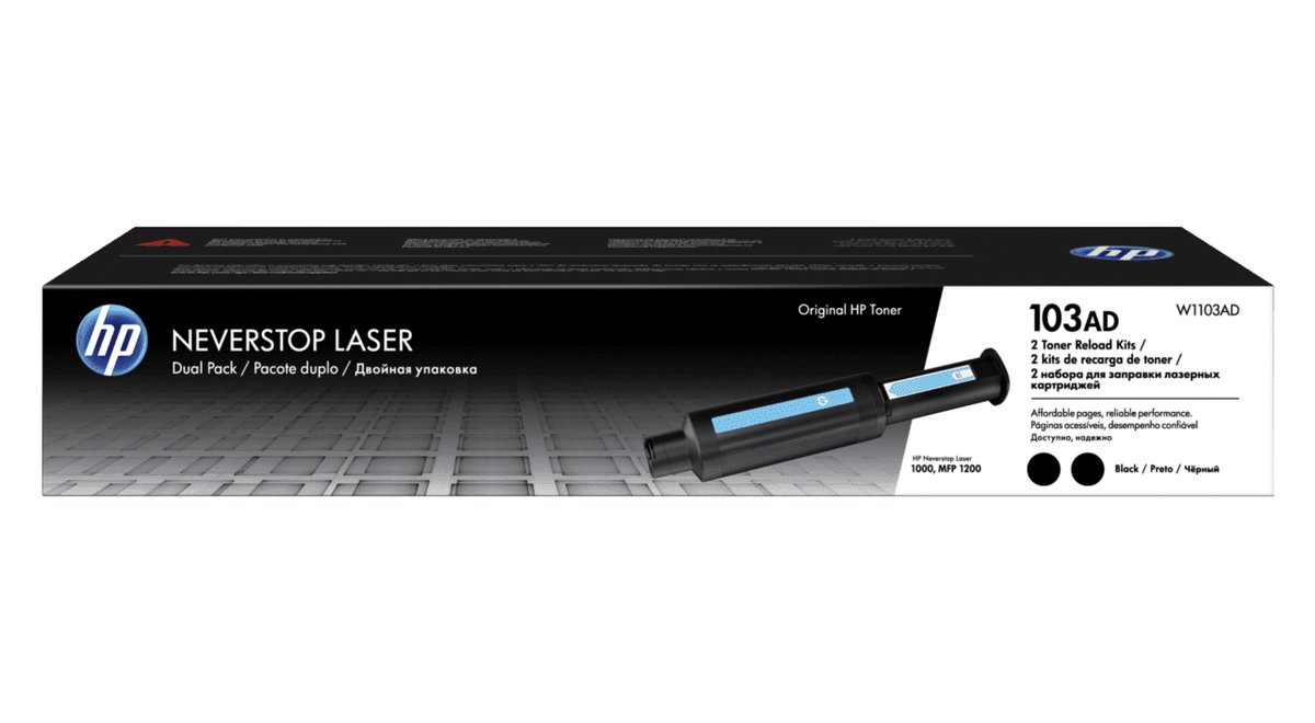HP 103ad 2pack Original Black Laser Recharge Kit For HP Neverstop Laser 1000: Mfp 1200