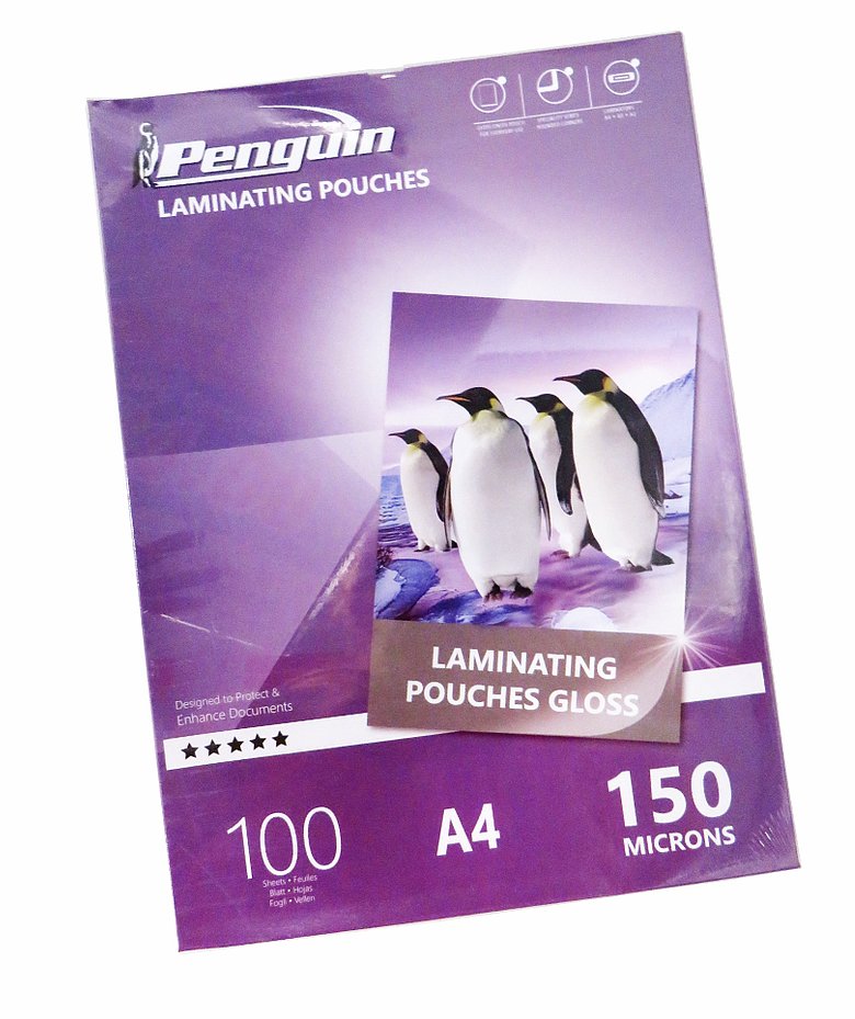 Penguin Laminating Pouches A4 150 Microns Gloss 100 Per Box