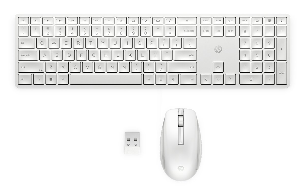HP 655 Wireless Keyboard and Mouse Combo (White)
