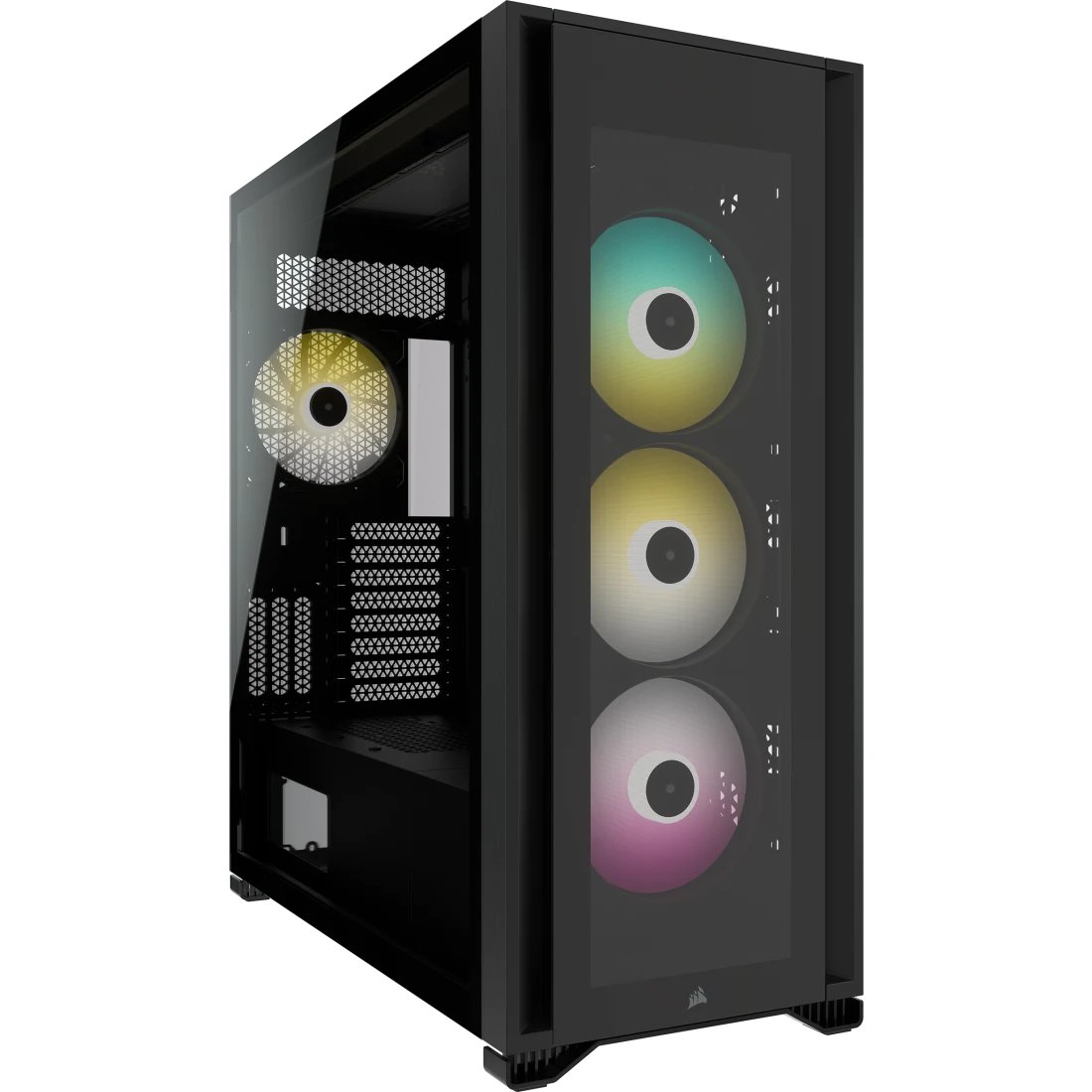 Corsair 7000X RGB Black Tempered Glass Mid-Tower; 6x 3.5'' | 3x 2.5'' Drive Bays; 480mm Radiator Compatible; 4x 140mm RGB Fans incl
