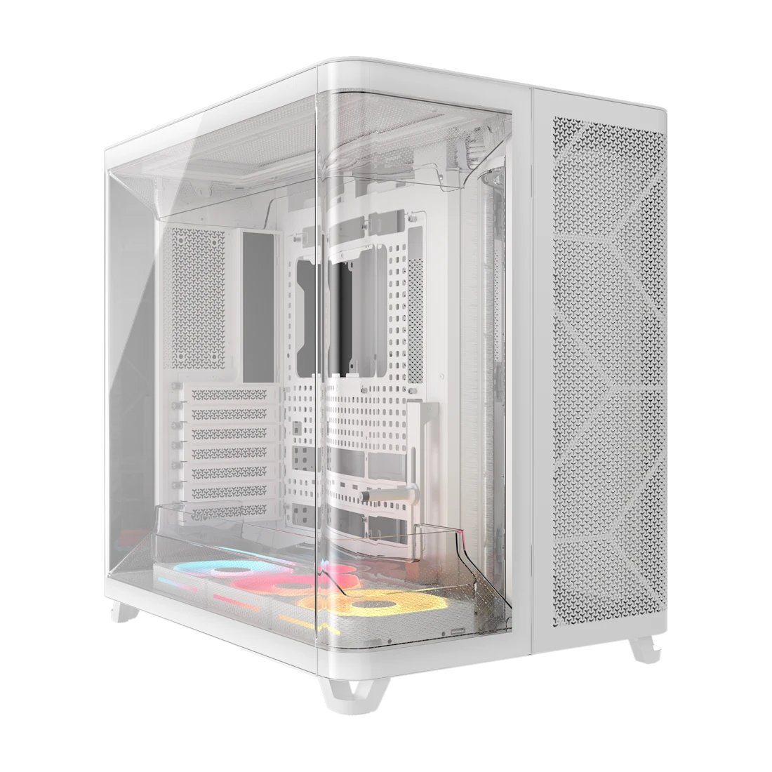 Corsair AIR 5400 LX-R RGB iCUE LINK Triple Chamber Mid-Tower PC Case ;3x Fans included;2x 2.5'' ; 1x 3.5''; White