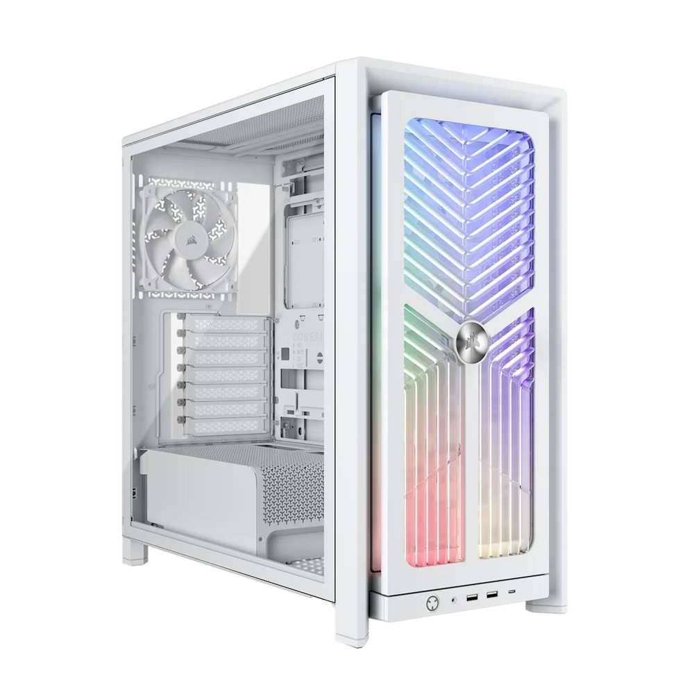 Corsair FRAME 4000X RS Mid-Tower PC Case; 4x RS Fans; White.