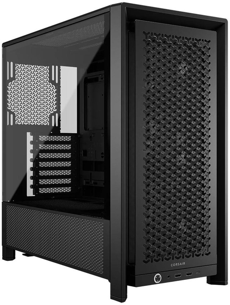 Corsair FRAME 4000D RS Black Mid-Tower PC Case; 2x 3.5'' 2x 2.5'' Drive Bays; Up to 360mm Radiator compatible; 3x RS Fans Incl