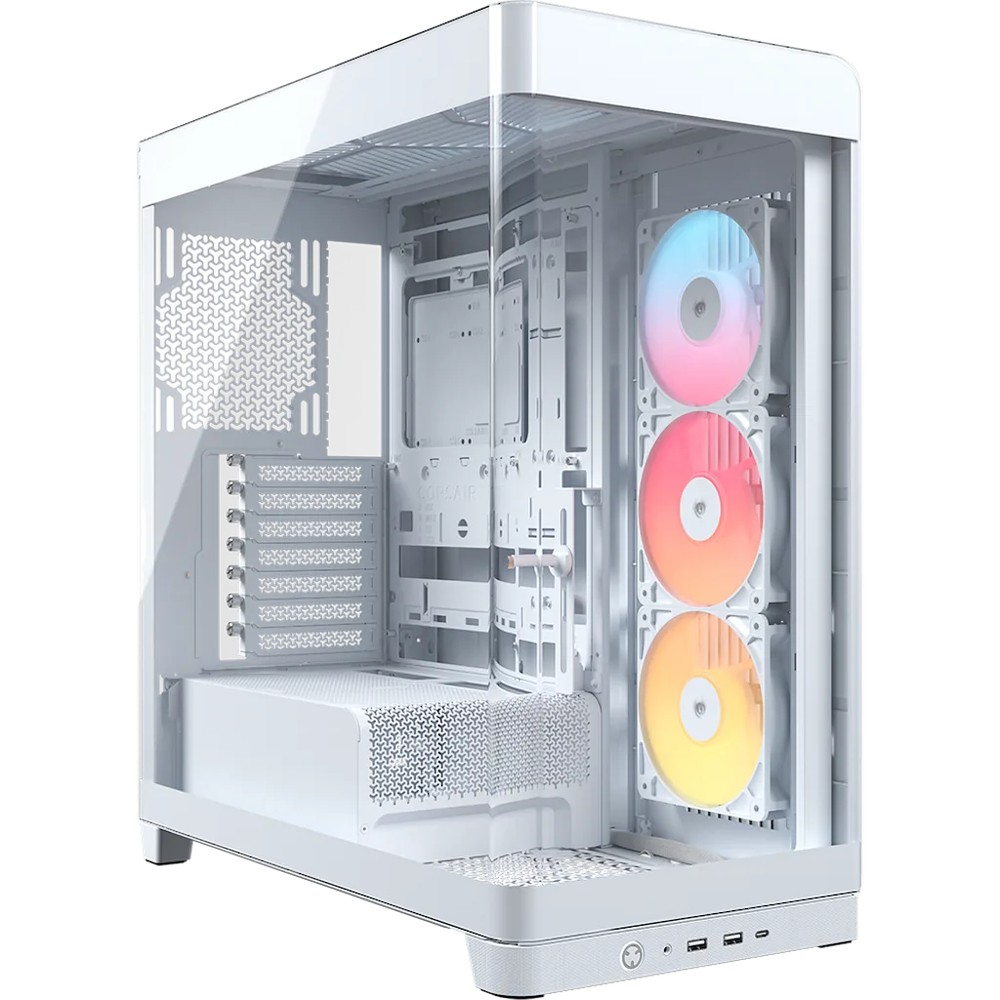 Corsair FRAME 4500X RS-R ARGB Panoramic Glass Mid-Tower PC Case;includes 3x RS120-R ARGB Fans ; 4x 2.5'' ; 2x 3.5'' ; White