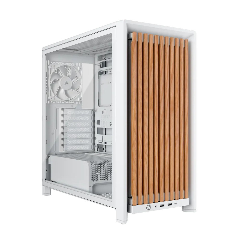Corsair FRAME 4000D RS WOOD Modular High Airflow Mid-Tower PC Case; 4x RS Fans; White & Oak.