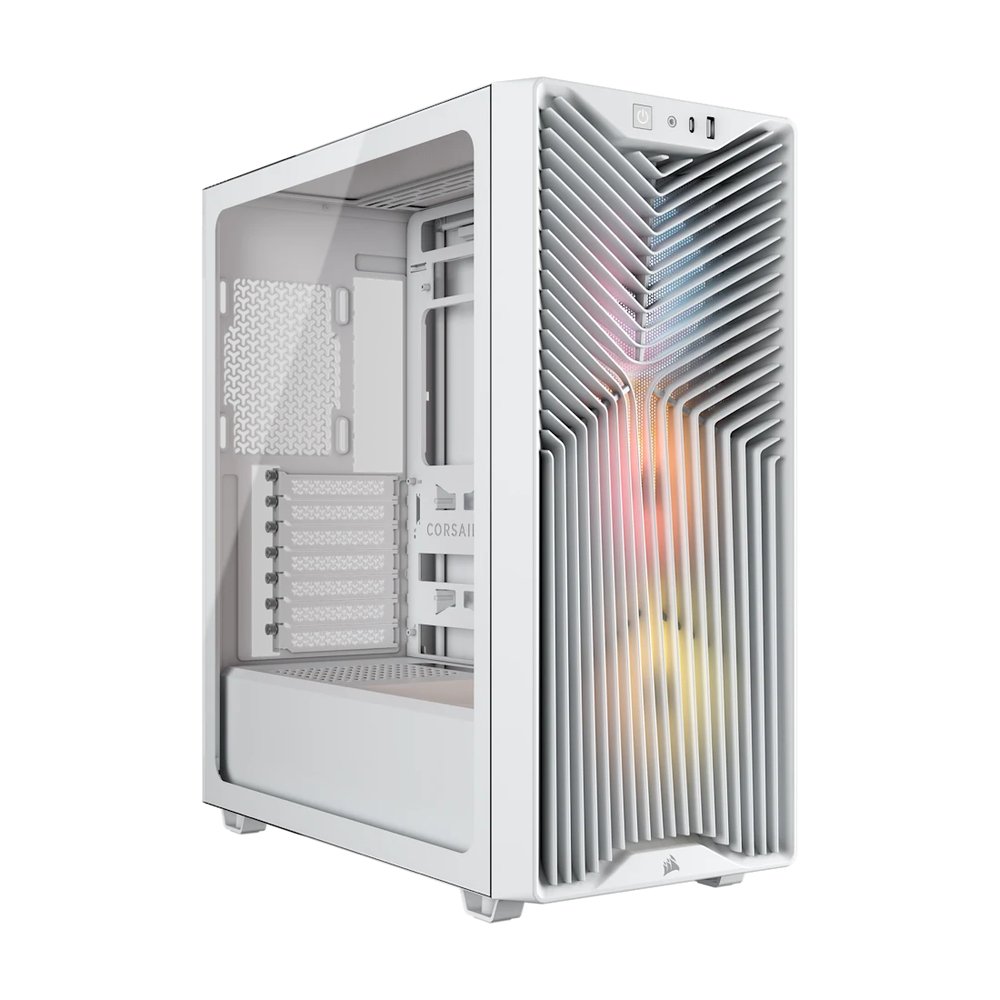 Corsair 3200D RS ARGB Mid-Tower PC Case; 3x RS120 ARGB fans incl - White.