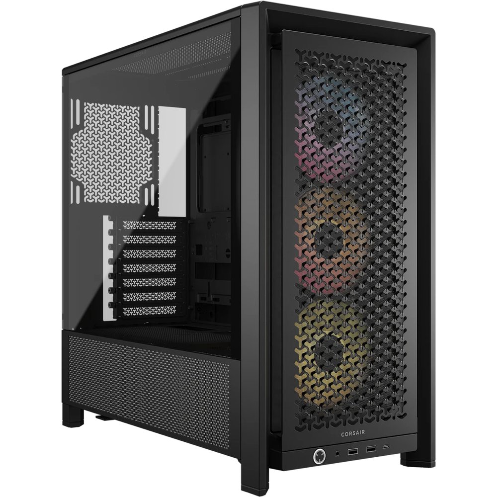 Corsair FRAME 4000D RS ARGB Black Mid-Tower PC Case; 2x 3.5'' | 2x 2.5'' Drive Bays; Up to 360mm Radiator; 3x RS ARGB PWM Fans;